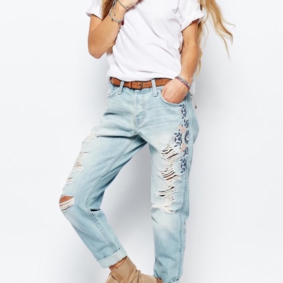 Hollister Denim - Hollister Embroidered Vintage Boyfriend Jeans
